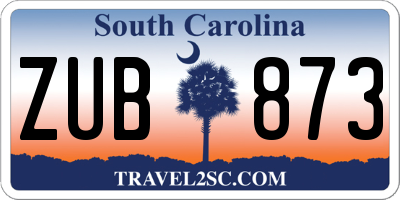 SC license plate ZUB873