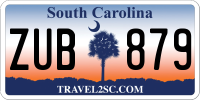 SC license plate ZUB879