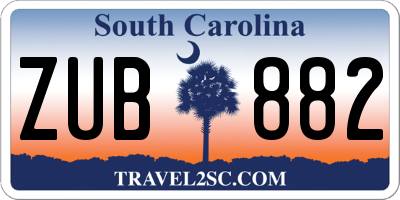 SC license plate ZUB882