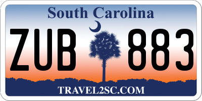 SC license plate ZUB883