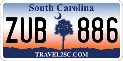 SC license plate ZUB886