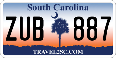 SC license plate ZUB887