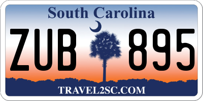 SC license plate ZUB895