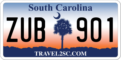 SC license plate ZUB901