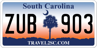 SC license plate ZUB903