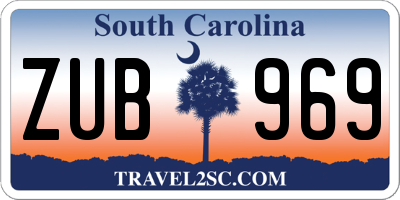 SC license plate ZUB969