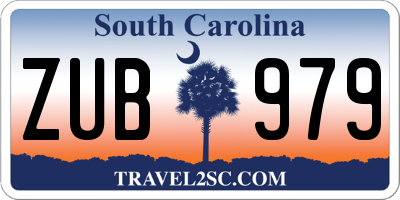SC license plate ZUB979