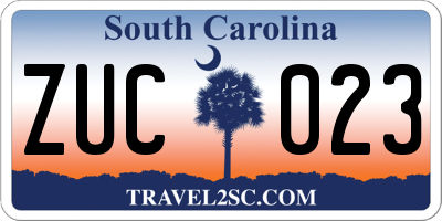 SC license plate ZUC023