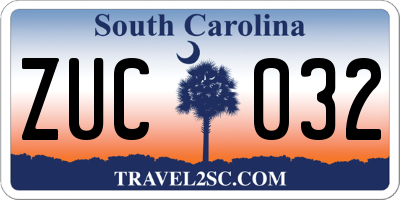 SC license plate ZUC032