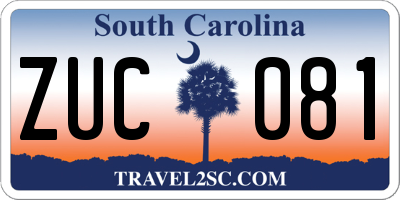SC license plate ZUC081