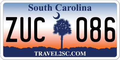 SC license plate ZUC086