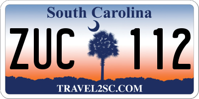 SC license plate ZUC112