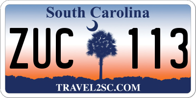 SC license plate ZUC113