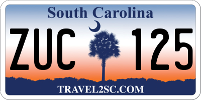 SC license plate ZUC125