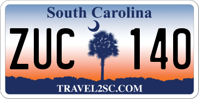SC license plate ZUC140