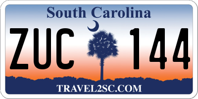 SC license plate ZUC144