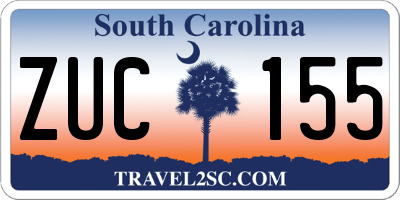 SC license plate ZUC155