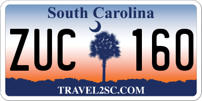 SC license plate ZUC160