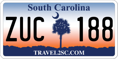 SC license plate ZUC188