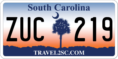 SC license plate ZUC219