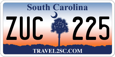 SC license plate ZUC225