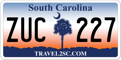 SC license plate ZUC227