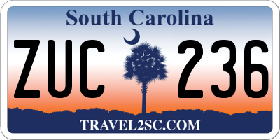 SC license plate ZUC236