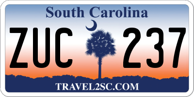 SC license plate ZUC237