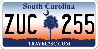 SC license plate ZUC255