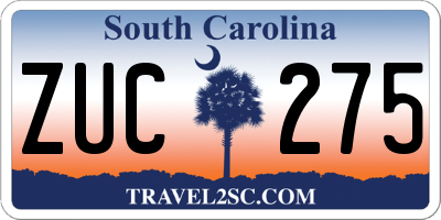 SC license plate ZUC275