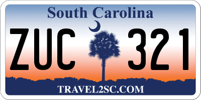SC license plate ZUC321