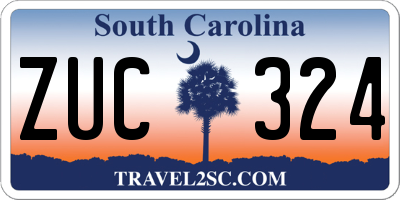 SC license plate ZUC324