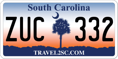 SC license plate ZUC332