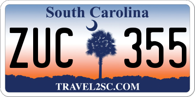 SC license plate ZUC355