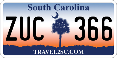 SC license plate ZUC366