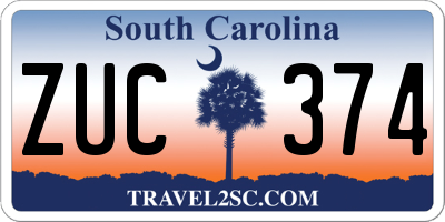 SC license plate ZUC374