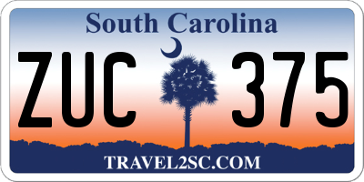 SC license plate ZUC375