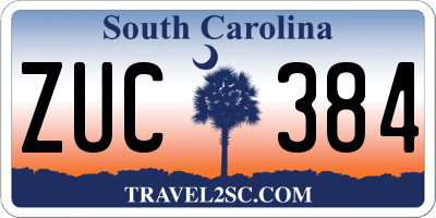 SC license plate ZUC384