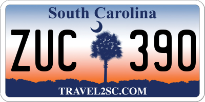 SC license plate ZUC390