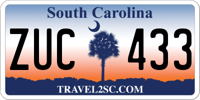 SC license plate ZUC433
