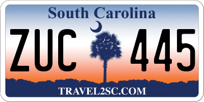 SC license plate ZUC445