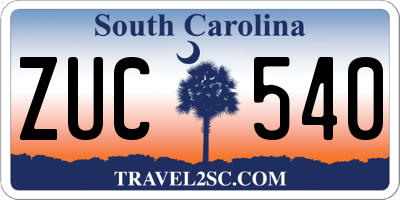 SC license plate ZUC540