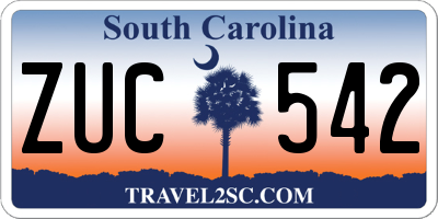 SC license plate ZUC542