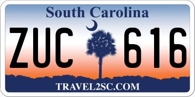 SC license plate ZUC616
