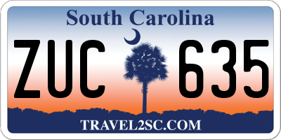 SC license plate ZUC635