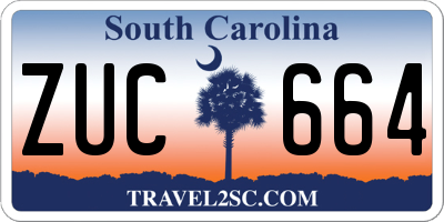 SC license plate ZUC664