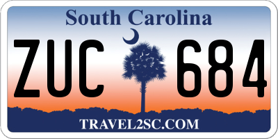 SC license plate ZUC684