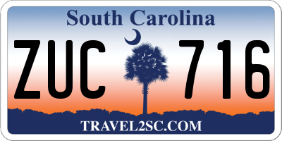SC license plate ZUC716