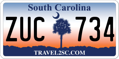 SC license plate ZUC734