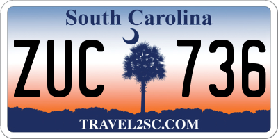 SC license plate ZUC736